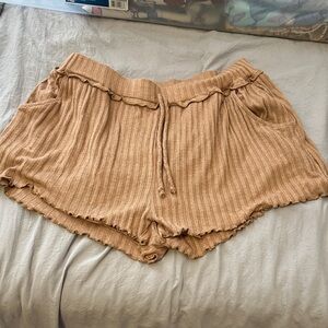 Ocean Drive High Waist Tan Shorts
